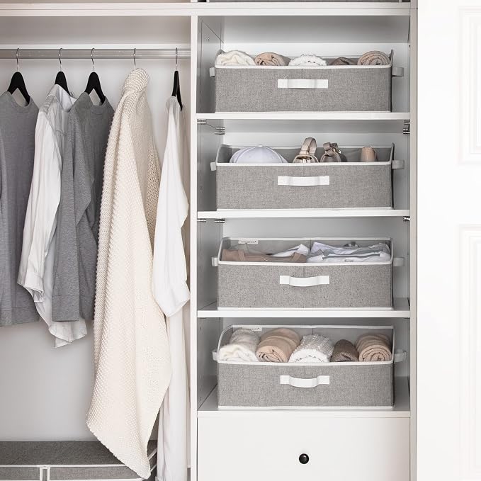 StorageWorks 6-Shelf Hanging Closet Organizers, 3-Pack Large Closet Organizers with Handles - Image 9