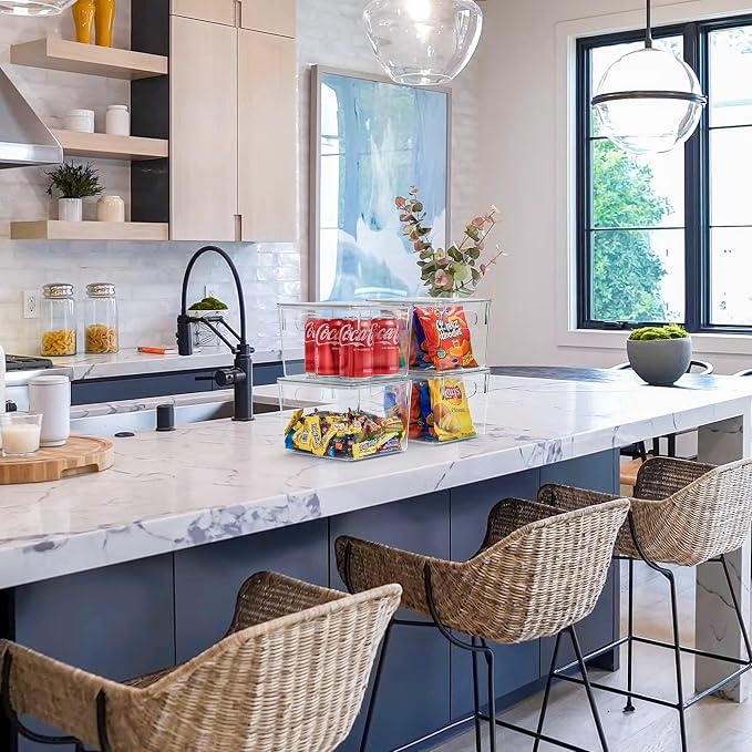 Sorbus Medium Clear Plastic Storage Bins with Lids, Clear Stackable Storage Bins, Laundry Room Organizer Bins, Office, Classroom, Playroom, Bathroom, Laundry Room Organization and Storage (8 Pack) - Image 7
