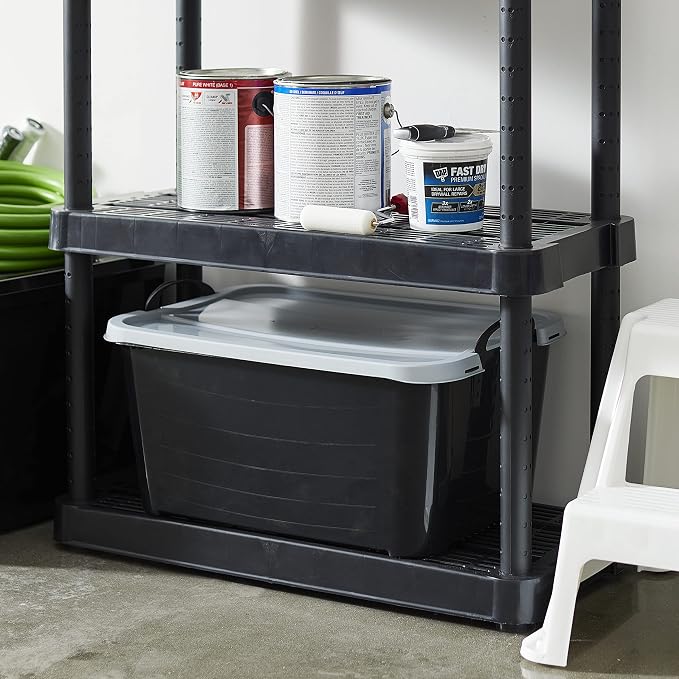 Life Story 24 Pack Stackable Storage Bin, 55 Qt Home Organizers, Black/Gray | Heavy-Duty Versatile Lightweight Locking Bins with Carrying Handles - Image 9