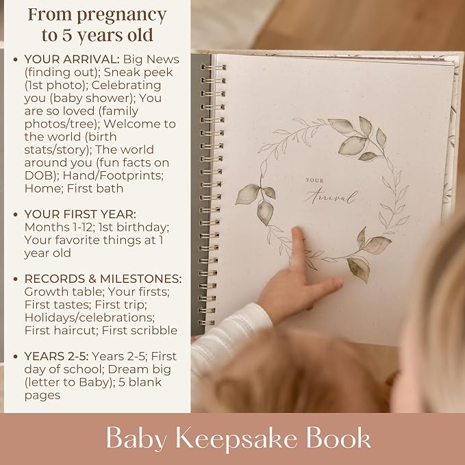 Pregnancy Journal & Baby Memory Book Bundle – Baby Book Keepsake for Expecting Moms, Newborn Milestones & First Year Moments – Baby Gift for Baby Showers & New Parents (Unisex) - Image 9