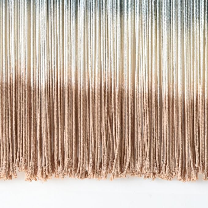 Macrame Wall Hanging Dip Dyed Large Wall Tapestry Woven Art 57''W*35''L | Home Decor, Wall Art, Room Accent, Living Room Style, Bedroom Wall Accent, Bohemian Design, Farmhouse Style - Image 7