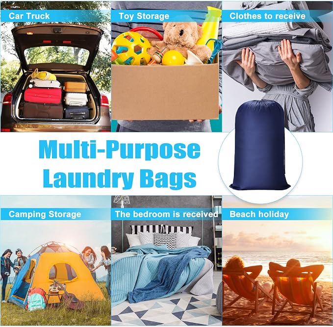 Sanwuta 80 Pcs Large Laundry Bags Bulk,Multicolor | 38" x 24" Travel Laundry Bags for Clothe, Washable Heavy Duty Bag, Camping College Apartment - Image 7