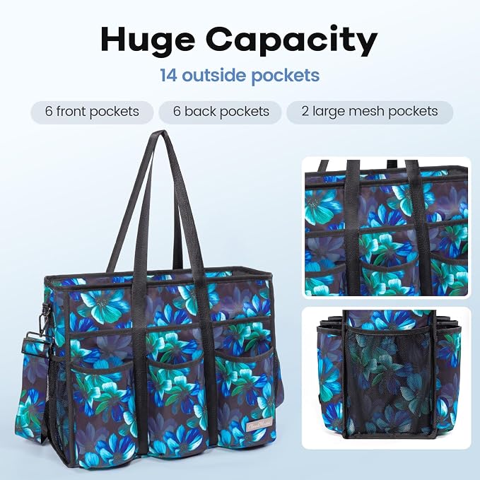 CLOUDMUSIC Large Tote Bag For Women Travel Nurse Teacher Work Waterpoof With Zipper Utility Everything Bags | Travel - Image 6