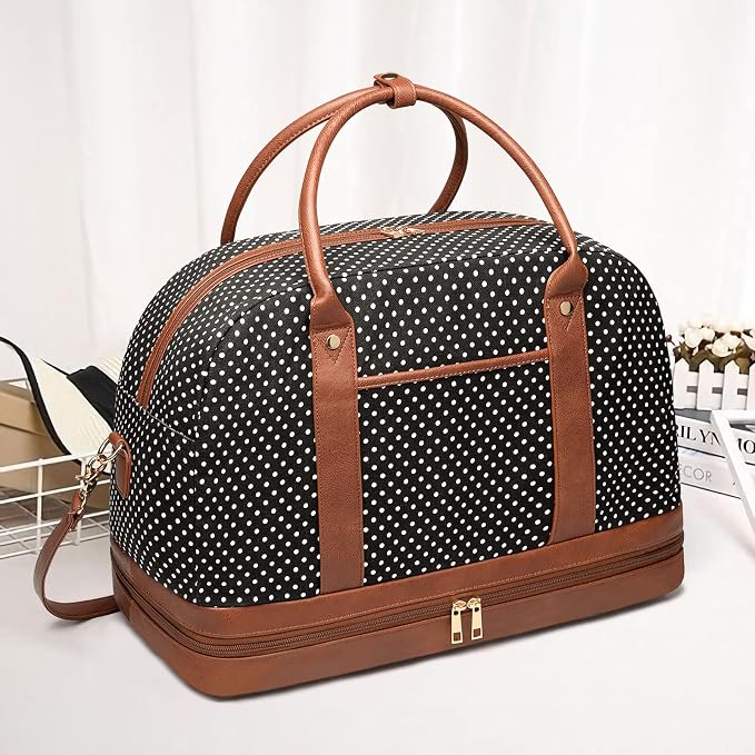 Weekender Bag for Women Canvas Overnight Bag Large Travel Tote Bag Carry on Shoulder Duffle Bag With Shoe Compartment,Perfect for Travel/Daily Use/Birthday Gift … - Image 7