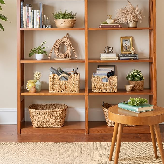 GRANNY SAYS Wicker Storage Basket for Shelves, Scalloped Baskets for Pantry | Scalloped Water Hyacinth Basket, Storage Wicker Basket for Pantry, Water Hyacinth Baskets with Scalloped Edge, Woven Baskets - Image 7