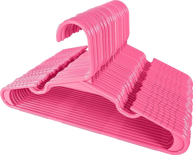 Utopia Home Kids Hangers 60 Pack – 11.5 Inch Baby Closet Hangers Pink | Plastic baby hangers | Fits children's & infant clothes | Gentle on delicate garments - Image 8