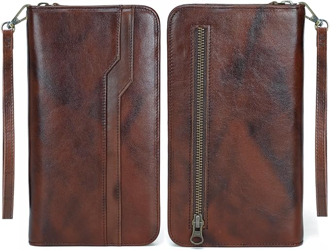Polare Full Grain Leather Family Travel Passport Wallet and Documents Organizer RFID Blocking Case Holder Fits 6 Passports for Men and Women - Image 8