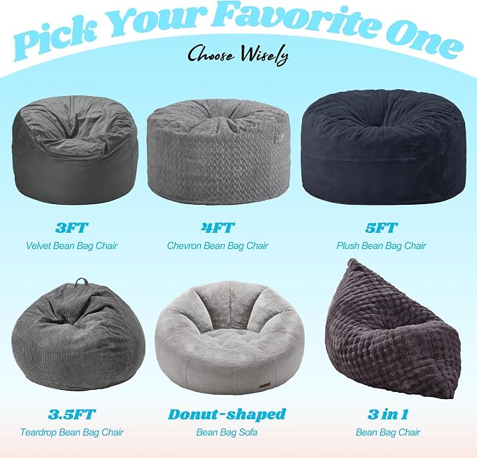Hobestluk Adult Bean Bag Chair 3 in 1 Convertible Large Bean Bag Sofa | Bubble Dark Grey,Machine Washable,Removable Cover,Easy Convert And Install, Oversied Floor Bed,For Livingroom Bedroom - Image 9