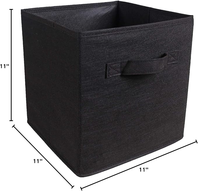 Storage Bins - Set of 6 - Storage Cubes | Foldable Fabric Cube Baskets Features Dual Handles. Cube Storage Bins. Closet Shelf Organizer | Collapsible Nursery Drawer Organizers - Image 3