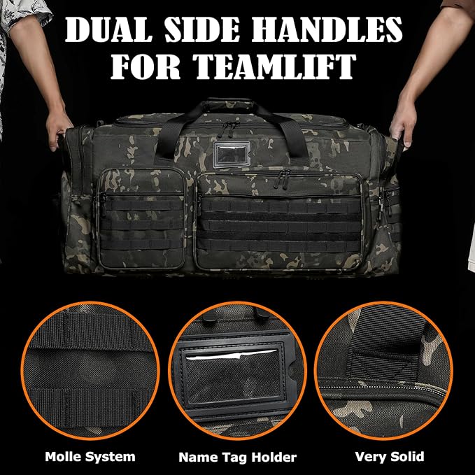 130L Extra Large Duffle Bag for Men, Heavy Duty Large Duffle Bag for Travel | Shoe Compartment, XL Sports Gym Equipment Bag for Hockey Football Baseball Basketball & More - Image 6