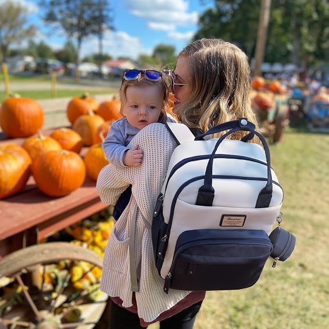RUVALINO Baby Diaper Bag Backpack with Changing Pad, Baby Shower Gifts | Baby Essentials, Waterproof Travel Baby Bags for Mom Dad Girl Boy, Insulated Bottle Holders, Pacifier Case, Large Capacity - Image 8