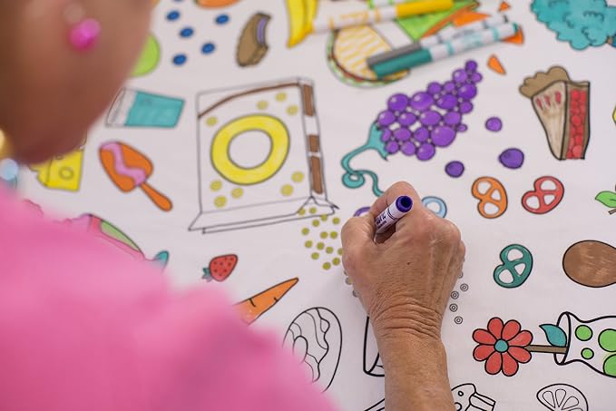 Food Fun Design – Square Tablecloth 60”X60” - Interactive Coloring Tablecloth for Kids – Poly/Cotton Fabric - Washable and Reusable – DIY Activity for Children & Adults - Image 7