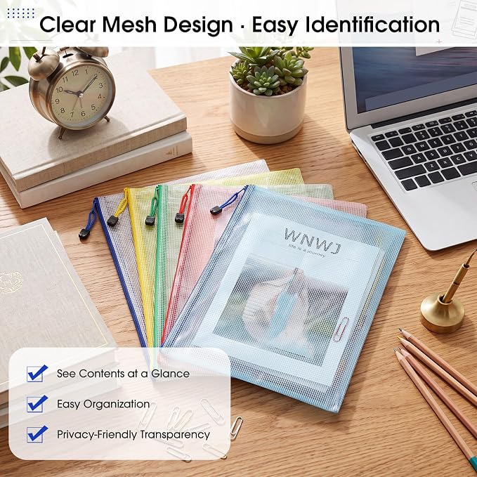 200 Pcs B4 Mesh Zipper Pouch Bags, Mesh Bags with Zipper Bulk, Vibrant | Waterproof Document Zipper Pouches, Reusable Storage Bags for School Office Classroom Organization Board Games Puzzle - Image 7