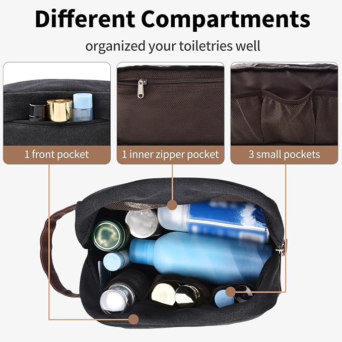 Litvyak 50L Canvas Duffle Bag for Travel Weekender Gym Overnight Carry-on | Expandable, Eco Certified, Leather Accents, Toiletry Bag Inclued, Travel Weekend Luggage Sports Duffel Bag for Women Men - Image 8