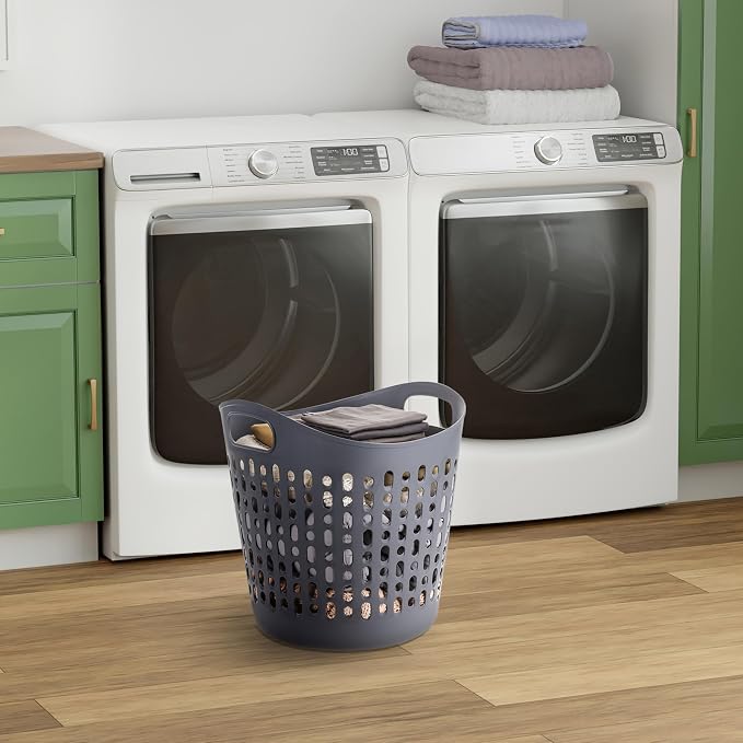 IRIS USA Plastic Laundry Hamper, 40L- 3 PK, Flexible, Ventilation, Gray | Laundry Baskets for Bedroom Bathroom Apartment Dorm, Blankets Pillows Trinkets Storage - Image 7