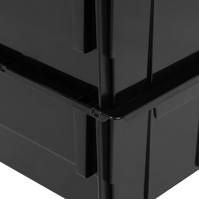 IRIS USA 12-Pack, Small Stackable Storage Bins, Black | Organize small parts, hardware, craft supplies, pantry items, and household essentials with open-front access, stackable bins - Image 7