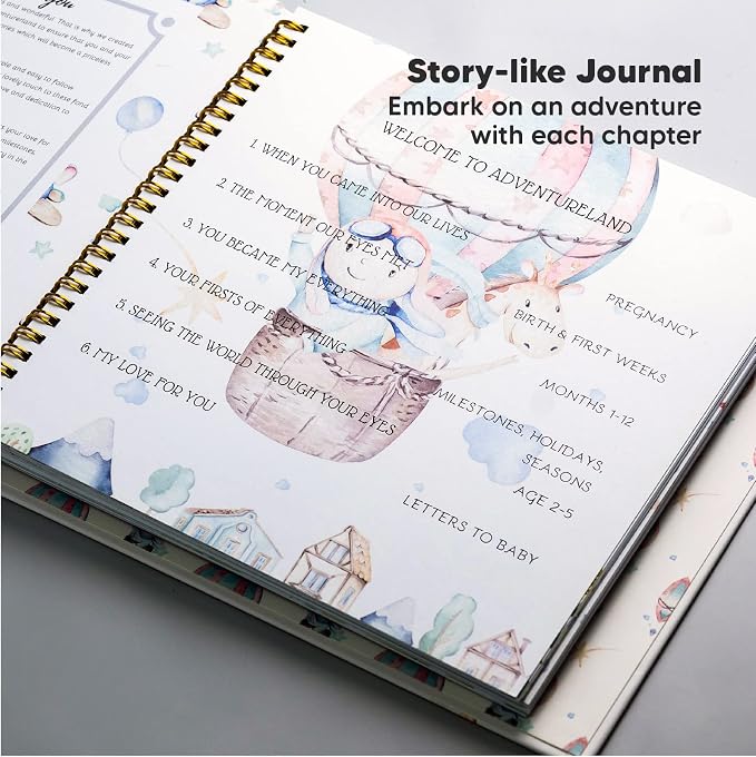 KeaBabies Pregnancy Journal, Pregnancy Announcements & First 5 Years Baby Memory Book Journal - 80 Pages Hard Cover Pregnancy Book For Mom To Be Gift - 90 Pages Hardcover First Year Keepsake Milestone - Image 9