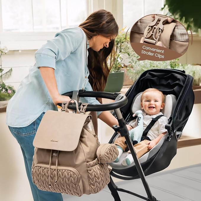 LOVEVOOK Diaper Bag Backpack, Small Baby Bag, Cute Baby Diaper Bag, Stylish Water-Resistant Travel Baby Bag for Mom, Baby Backpack with Changing Pad, Stroller Straps -Blue - Image 7