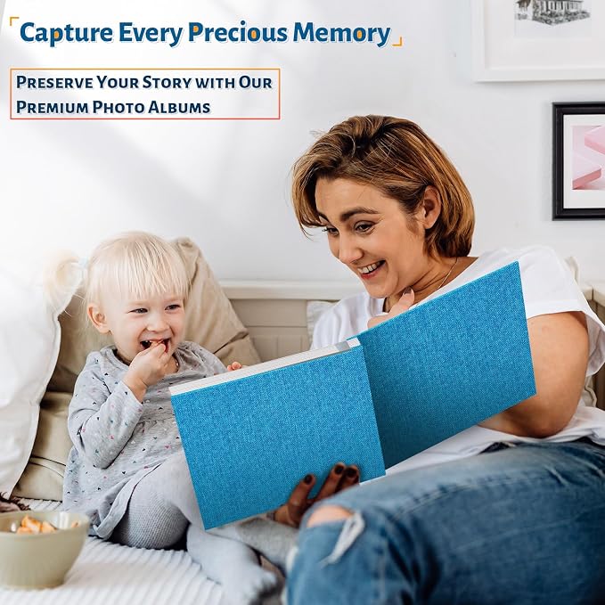 Artfeel Photo Album Self Adhesive Scrapbook,60 Pages Large Photo Book for 4x6,5x7,8x10 Pictures,DIY Album for Baby Wedding Family Travel Birthday,with Metallic Pen and Scraper - Image 6