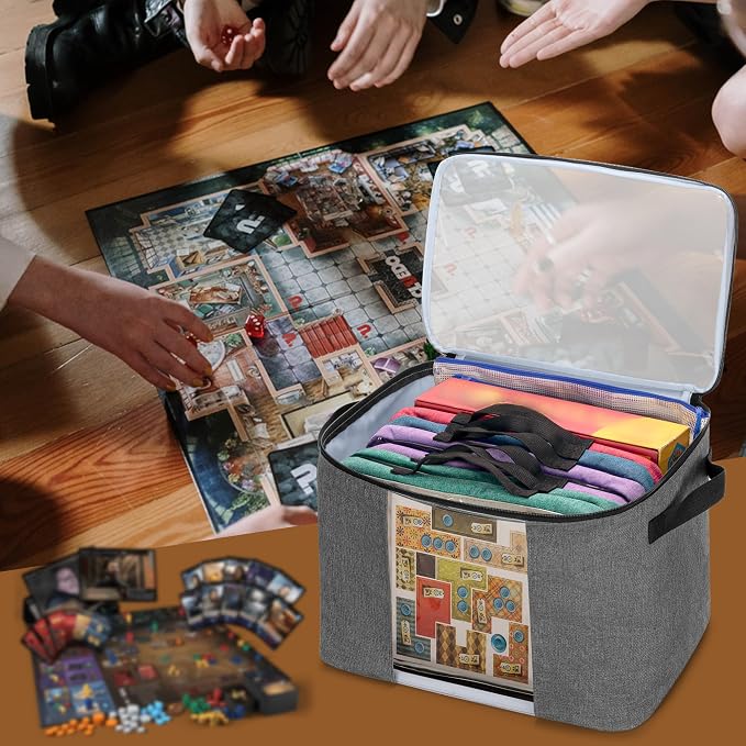 Rexmica Board Game Storage Organizer Bag with 6pcs Zipper Bags | Large Capacity, Colored Board Game Pouch Bag with Clear Cover for Office Supplies/Puzzles/Toy/Building Block/Crafts/Math Game - Image 9