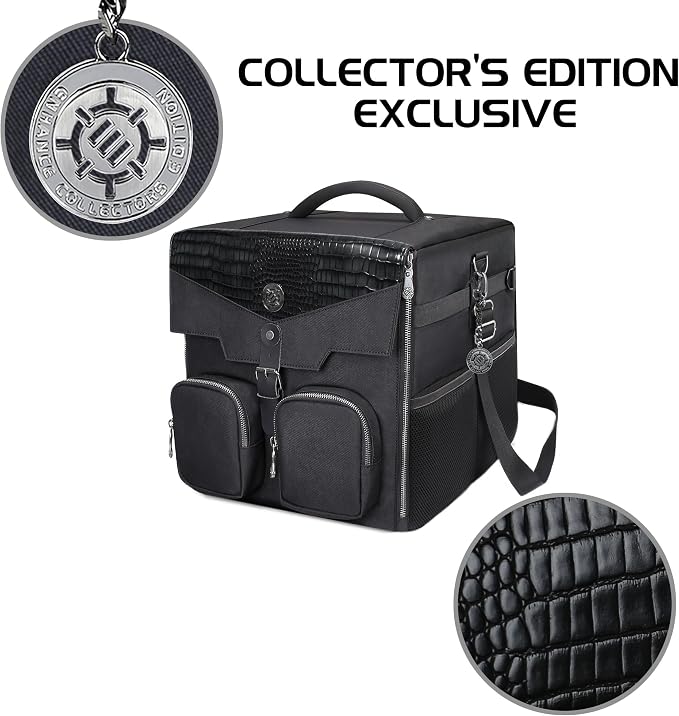 ENHANCE Board Game Shoulder Bag - Collector's Edition Board Game Storage with Shoulder Strap and Accessories Pockets for Dice, Cards, More - Reinforced Carrier Protects Tabletop Games (Dragon Black) - Image 9