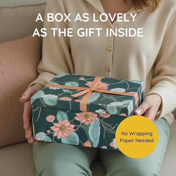 Soul & Lane - Enchanted Garden Decorative Storage Boxes with Lids, Set of 3 | Large Nesting Paperboard Storage Boxes for Keepsakes and Photos, Bold Dark Floral Containers for Home Decor - Image 7