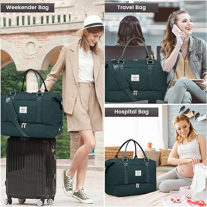 LOVEVOOK Travel Duffle Bag,Weekender Bags for Women with Shoe Compartment,Carry on Overnight Bag with Toiletry Bag,Gym Duffel Bag with Wet Pocket, Hospital Bags for Labor and Delivery - Image 6