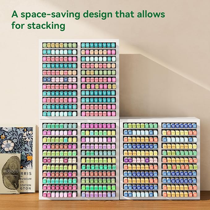 YMYNY Wooden Marker Organizer Desktop Storage White11.81x5.31x11.81 HMR001W | Hold 176 Markers,Pens,Pencils,Art Brushes Stationary Organizer Pencil Holder with 22 Compartments for Home,Classroom - Image 9