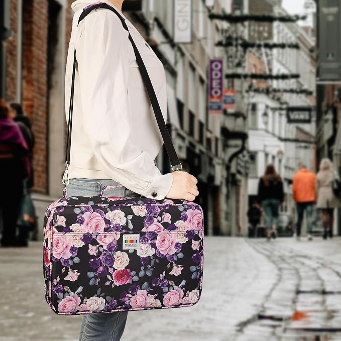 JAKAGO 480 Slots Colored Pencil Case Extra Large Capacity Pen Holder for Artist Painter Zipper Organizer Bag for Marker Highlighter Storage Case for Office Sketch Travel Supplies (Purple Rose) - Image 7