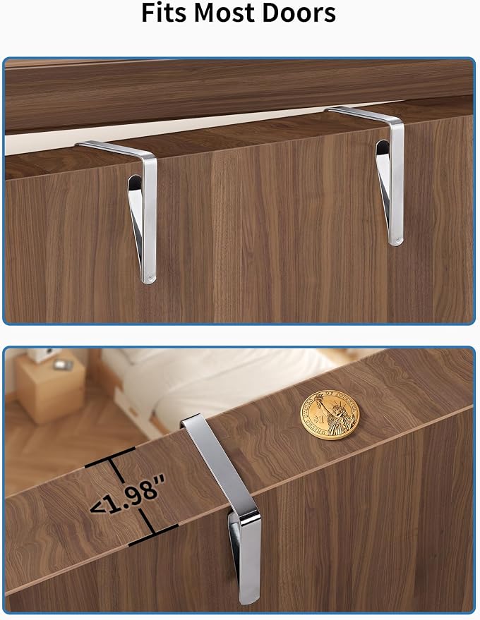 JARLINK Over the Door Organizer for Bedroom, Pantry Bathroom, 5 Shelf Beige | Anti-Tilt Design, 44 lb Load Capacity, Hanging Door Organizer with 5 Large Capacity Pockets, Behind Door Storage for Nursery - Image 9