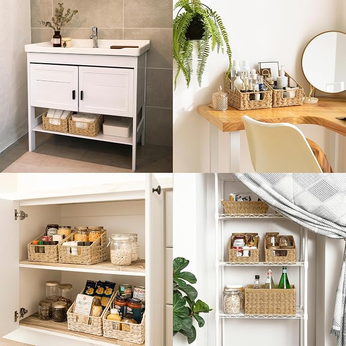 GRANNY SAYS Wicker Baskets for Organizing, Small Woven Storage Baskets | Wicker Storage Baskets for Pantry, Open Front Basket for Shelves, Kitchen Storage Baskets, Decorative Basket for Home Decor - Image 8