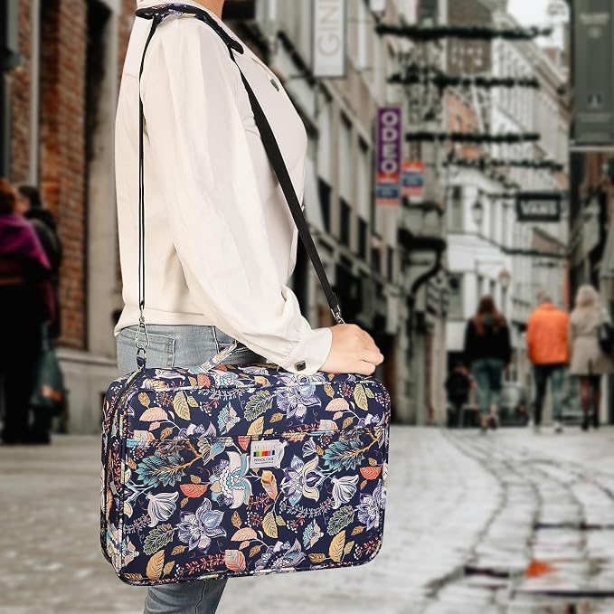 JAKAGO 480 Slots Colored Pencil Case Extra Large Capacity Pen Holder for Artist Painter Zipper Organizer Bag for Marker Highlighter Storage Case for Office Sketch Travel Supplies (Retro Flower) - Image 7