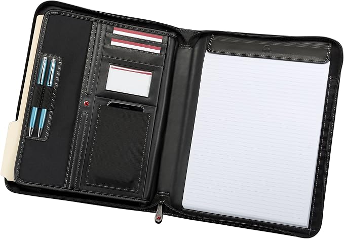 Wenger Concept Zippered Padfolio, Padded Document Organizer, Black - Image 10