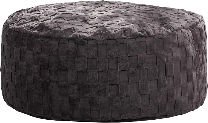 Hobestluk Adults Bean Bag Chair 5FT Big BeanBag Chair Giant Large Oversized | Memory Foam,Washable Cover,Unique Fluffy Plaid,Comfy Bean Bag with Filler Lounging Gaming Bedroom Living Room | Dark Grey 5FT - Image 8