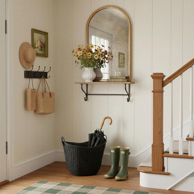 Household Essentials Handwoven Paper Rope Storage Basket with Metal Frame and Handles, Black - Image 7