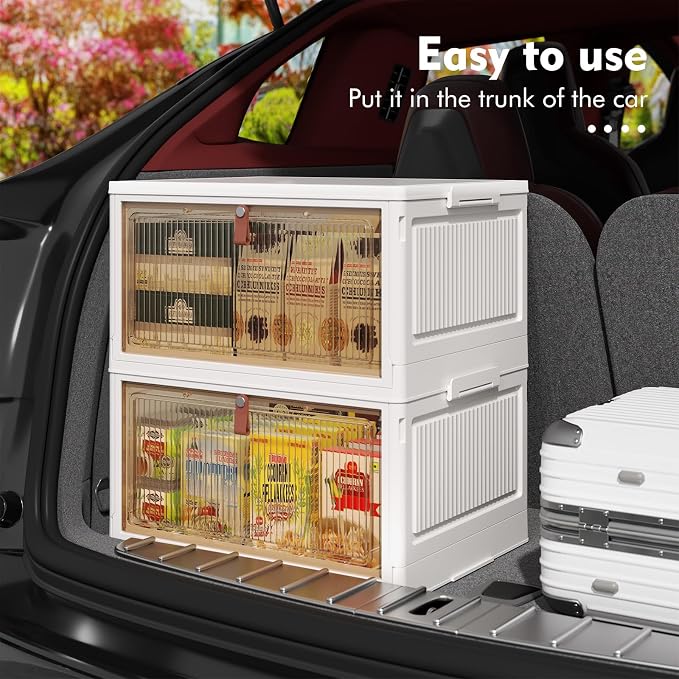 4 Tier Plastic Storage Bins with Lids 28QT, Stackable, Wheeled, Collapsible, Closet Organizers for Living Room, Office, Dorm - Image 7