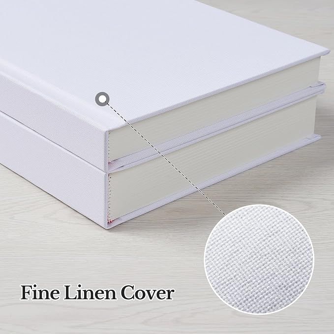 Pssoss 5x7 Photo Album with Writing Space, Linen Cover, 20 Photos, White | High-GSM writable pages with easy slip-in pockets for weddings, baby photos, family memories, travel, and anniversaries. - Image 6