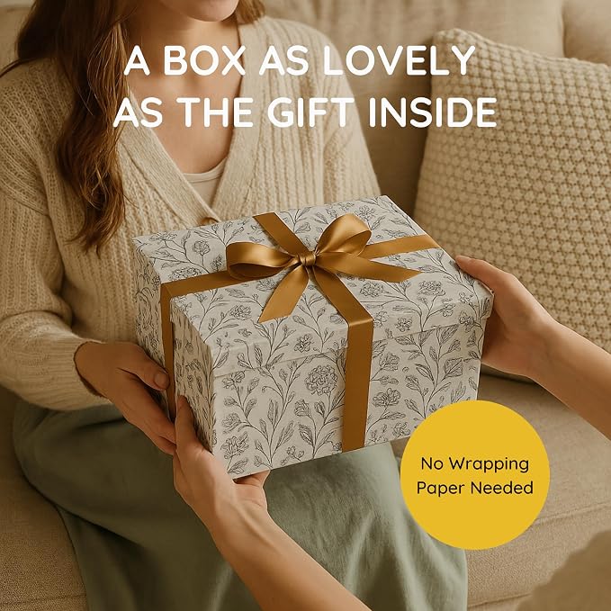 Soul & Lane - Modern Meadow Decorative Storage Boxes with Lids, Set of 3 | Large Nesting Cardboard Keepsake Boxes for Memories, Photos and Gifts, Pretty Modern Floral Containers for Home Decor - Image 7