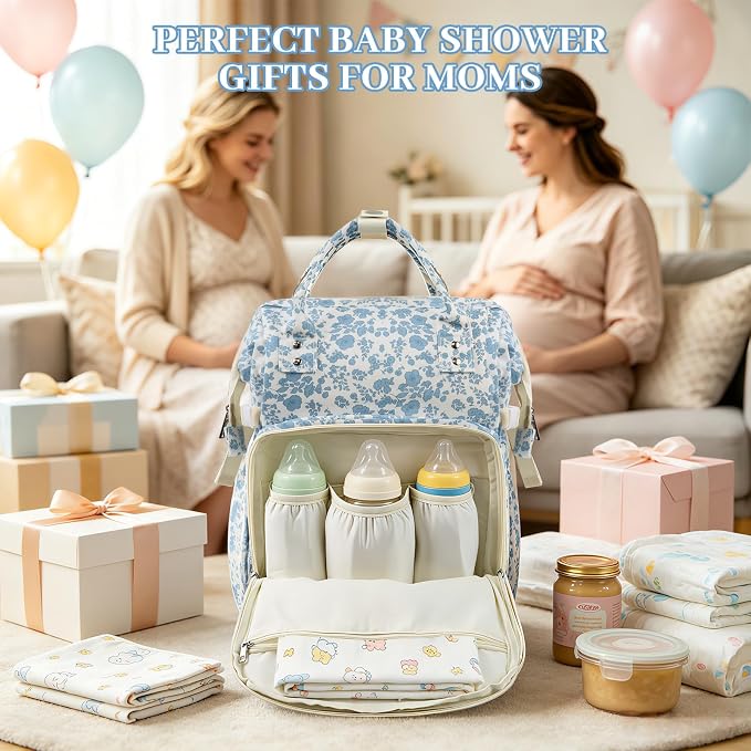 Diaper Bag Backpack,Baby Diaper Bag for Mom,Large Capacity Travel Nappy Bag | Boys Girls with Stroller Straps - Image 7
