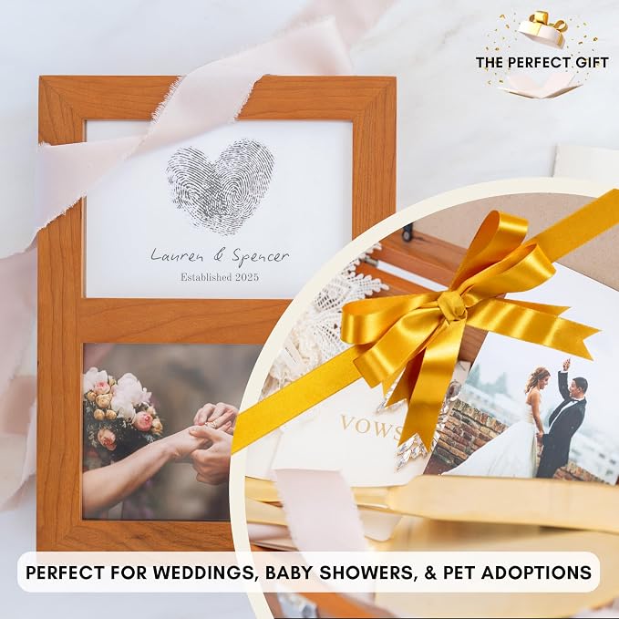 AUDRIC & ANNE Baby Keepsake Box & Paw Print Kit for Dogs | Solid Wood Memory Box for Keepsakes with Photo Frame, Handprint & Footprint Kit | Baby Shower Gifts, Pet Memorial, Mother's Day, Wedding Gift - Image 9