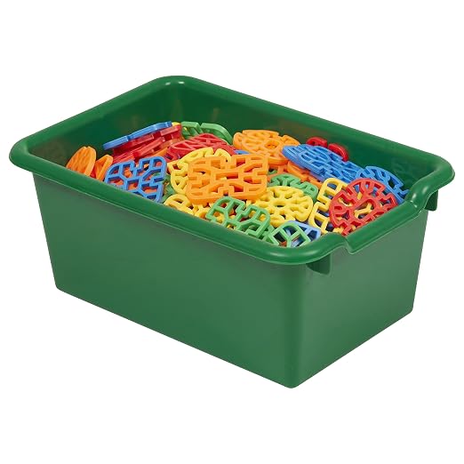 ECR4Kids Scoop Front Storage Bins, Multipurpose Organization, Green, 10-Piece | Durable plastic, GREENGUARD Gold Certified, 1.2 gallon capacity, lightweight & nestable, built-in handle, classroom/home use - Image 11