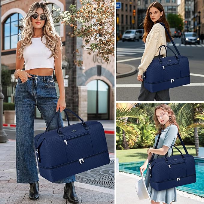 ITIEZY Weekender Bag for Women 21.5" Travel Duffel Large Carry On Bag 3PCS | Nylon Duffel Bag with Waterproof Shoe Compartment, Crossbody Bag and Toiletry Bag, Travel Weekend Hospital Overnight Gym Bag - Image 7