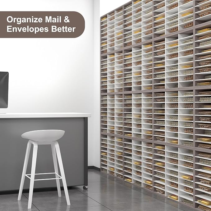 Alpeir Classroom Mailbox 27 Slots with Removable Shelves, Retro Grey/White | Hold 13500 Sheets Paper, Heavy Duty, Easily Assemble, Teacher Student Organization, For Classroom, Office Home Countertop - Image 9