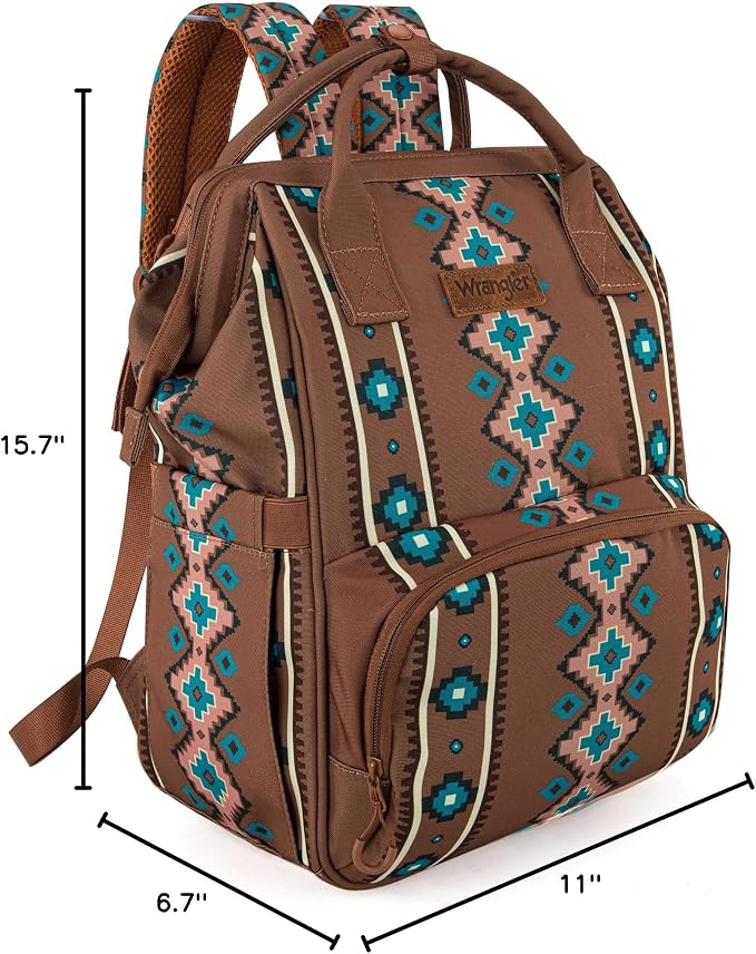 Montana West Wrangler Callie Diaper Bag Backpack with Stroller Straps Multifunction Baby Travel Bag WG2204-9110DBR - Image 7