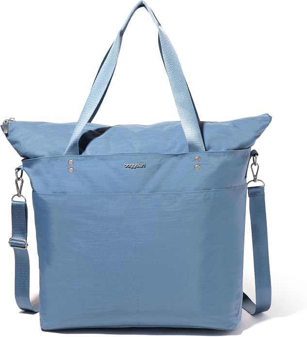 Baggallini Carryall Tote - Lightweight Nylon Zipper Top Weekender Travel Beach Bag w/Luggage Sleeve - Image 15