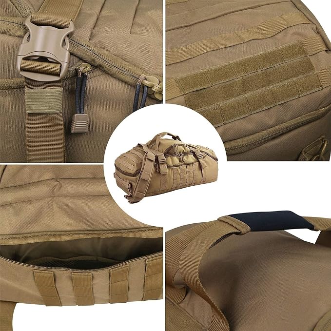 3-in-1 Gym Bag Duffle Bags Backpack - Travel Bag with Shoes Compartment | Sports Duffel Bag for Men Women Ideal for Workout,Weekender,Military,Sports,Overnight,Basketball,Tactical,Football,Baseball - Image 9