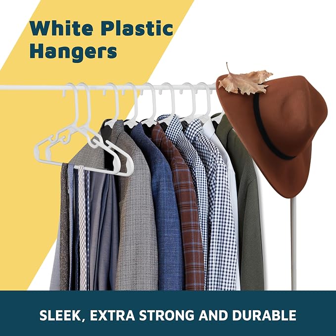 Lifemaster Plastic Kids Clothes Hanger – Children Clothes Hanger with Shoulder Notch, 11.6 Inch Space-Saving Closet Organizer for Baby, Toddler, and Kids Clothing, Hold Up To 5 lbs, Pack of 100, White - Image 7