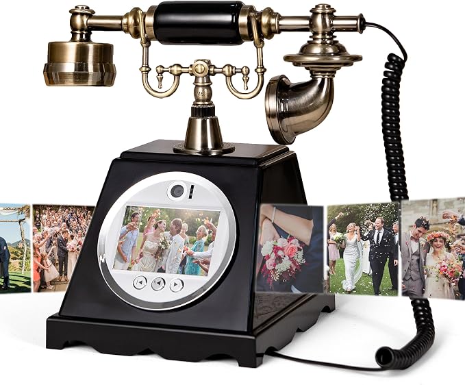 RetroVox Video & Audio Guest Book Wedding Phone Guestbook Creative Easy to Use & Fun Engagements Anniversaries Baby Showers Graduation (B Black) by ChooseaFunAudioGuestbookforYourEvent