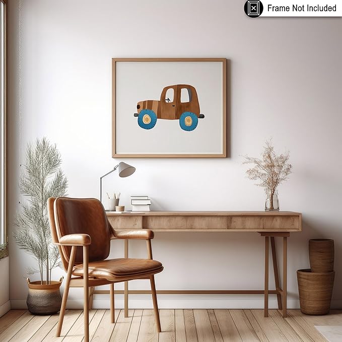 Poster Master Kid's Toy Car Print - Nursery Poster - Toddler Art - Playroom Housewarming Gift - Minimal Nursery Wall Art - Boho Kid's Room or Boy's Bedroom Decor - 11x14 UNFRAMED Wall Art