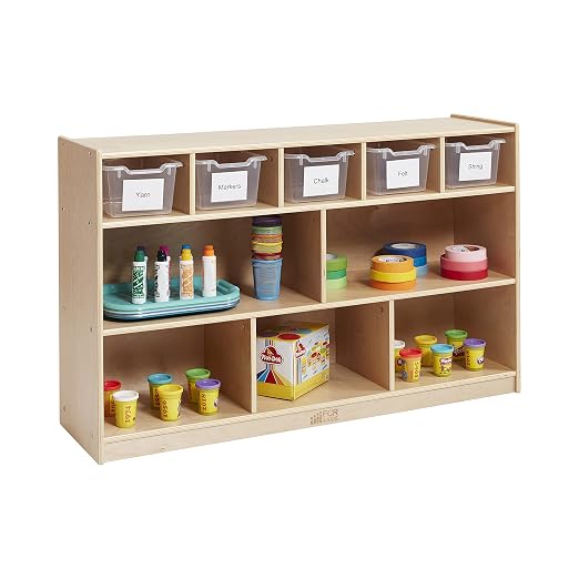 ECR4Kids Scoop Front Storage Bin, Multipurpose Organization, Clear, 5-Piece | Durable plastic, GREENGUARD Gold Certified, 1.2 gallon capacity, lightweight & nestable, built-in handle, classroom/home use - Image 11